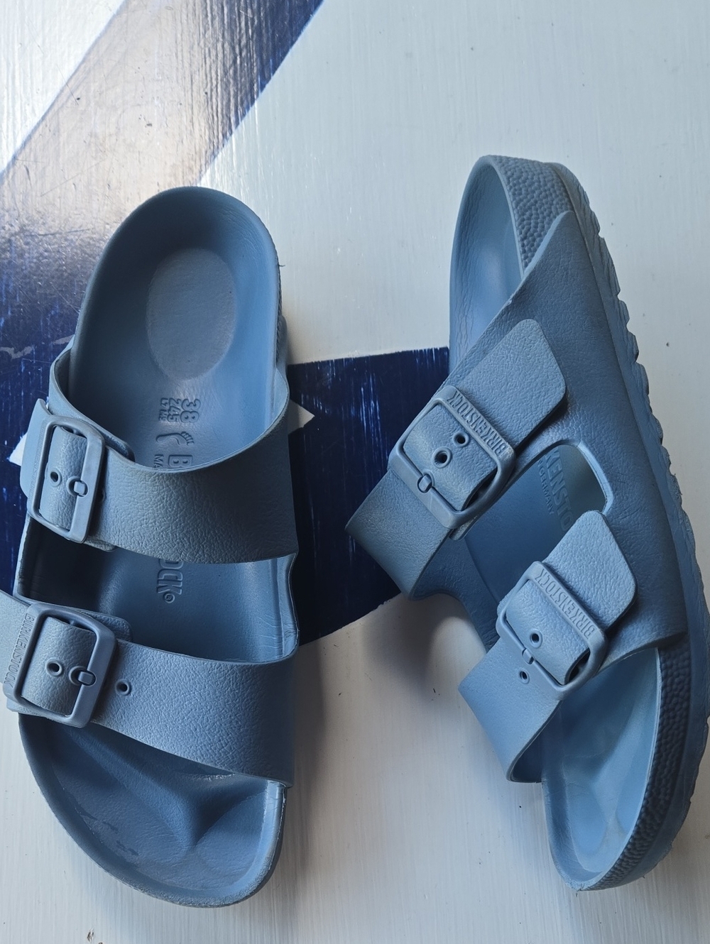 Birkenstock Arizona Slate Blue EVA Slide On Sandal Size 7